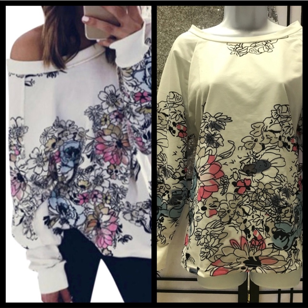 colorful relaxed fit floral top